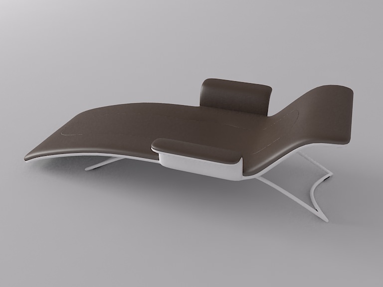 Simple Armchair 1 3D model_1