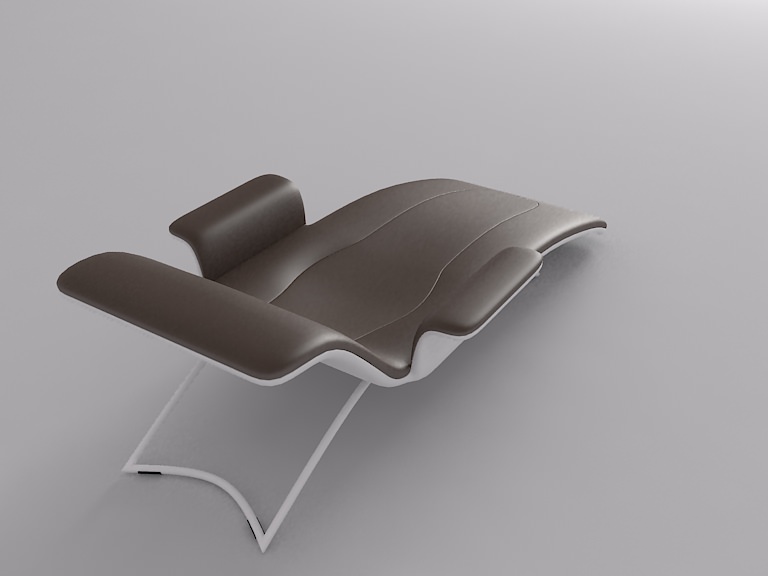 Simple Armchair 1 3D model_4