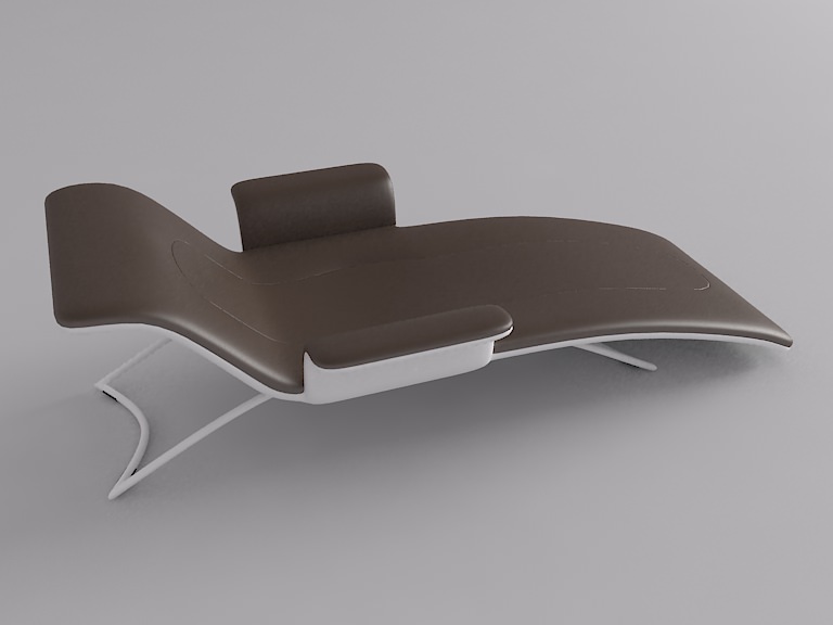 Simple Armchair 1 3D model_5