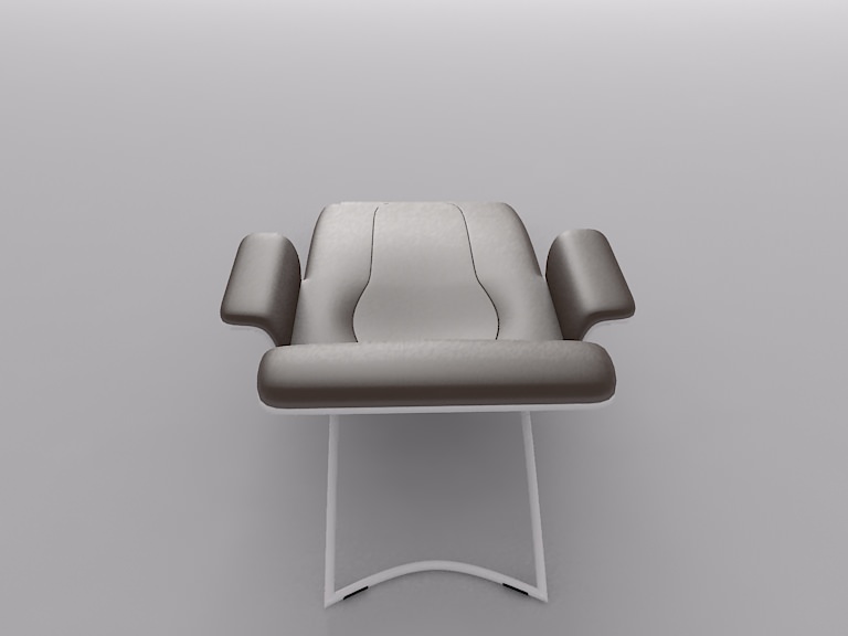 Simple Armchair 1 3D model_3
