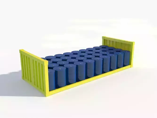 Oil Barrel Container for Cargo Barge Ships Low-poly 3D model