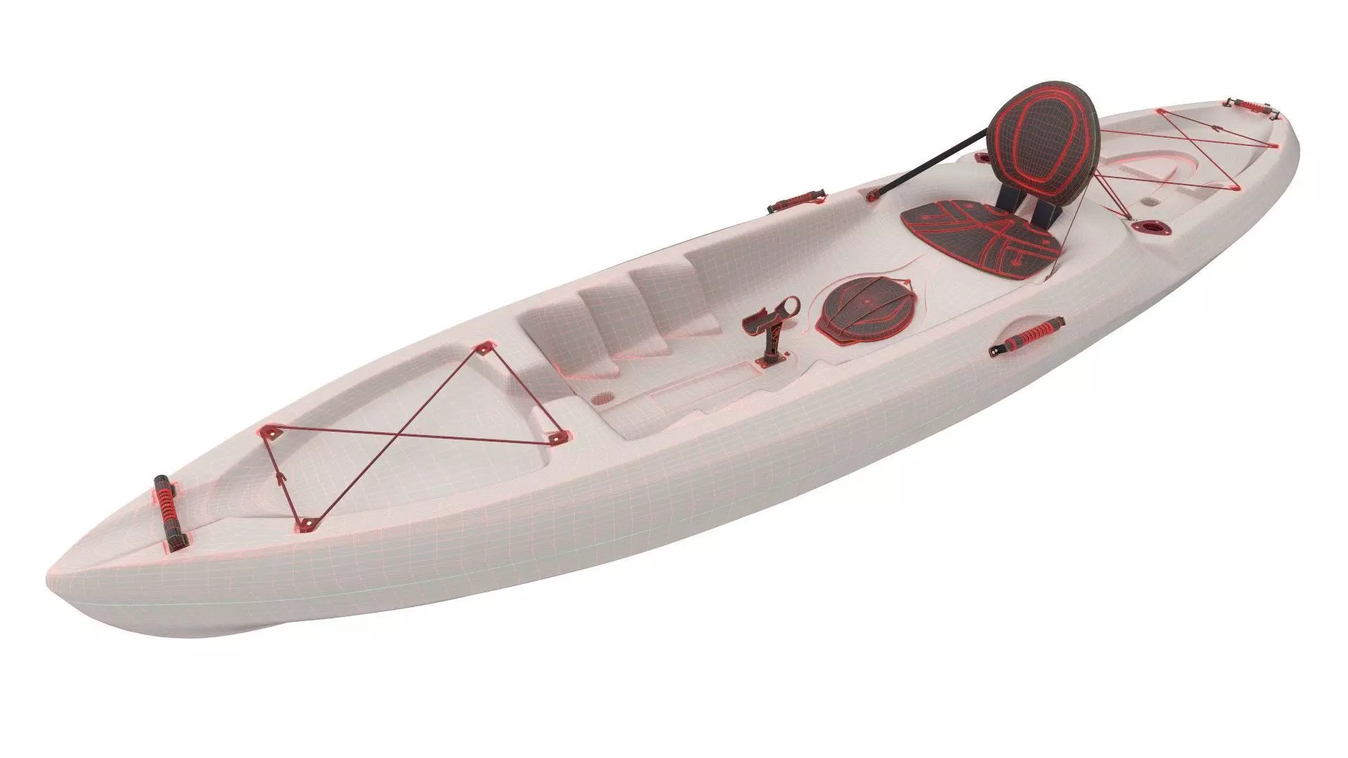 Kayak fishing boat 3D model_6
