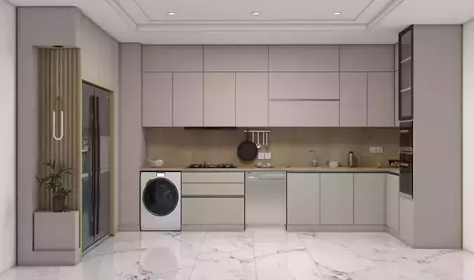 Modern Kitchen Interior  3ds Max 2022 V Ray FBX OBJ  Textures