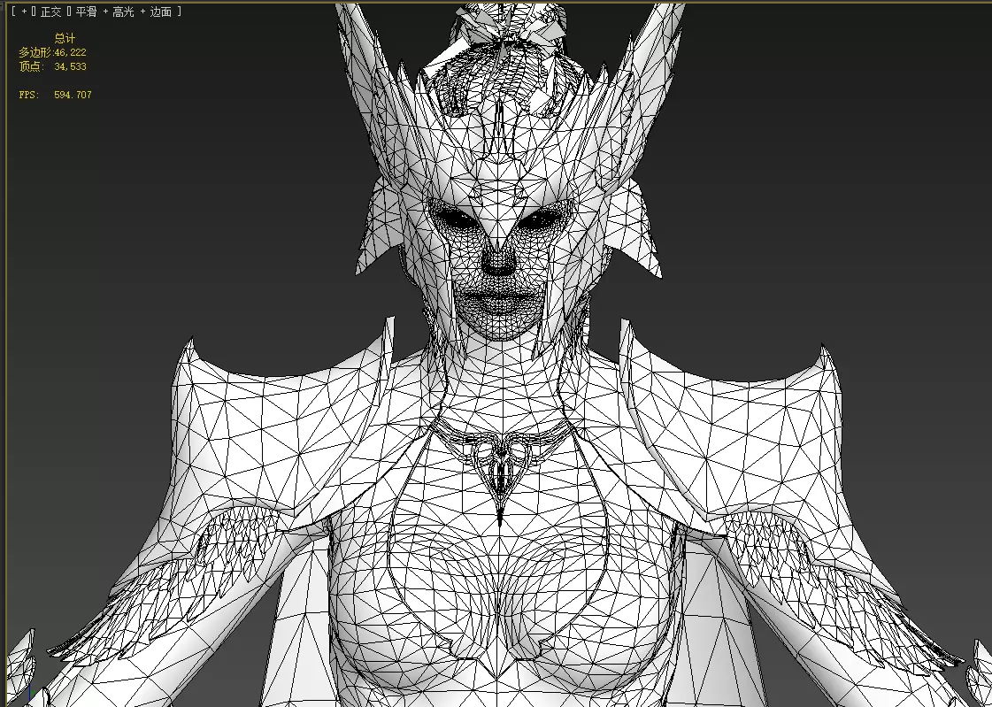 female warrior Low-poly 3D model_22