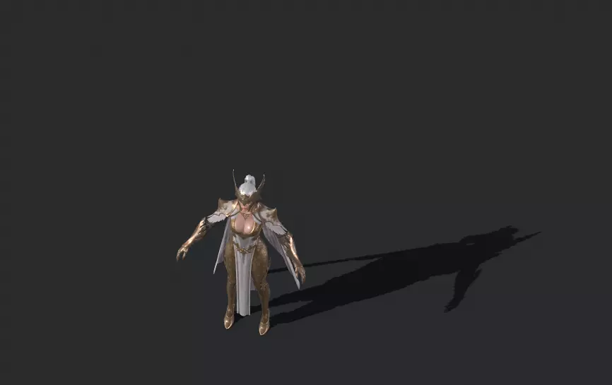female warrior Low-poly 3D model_16
