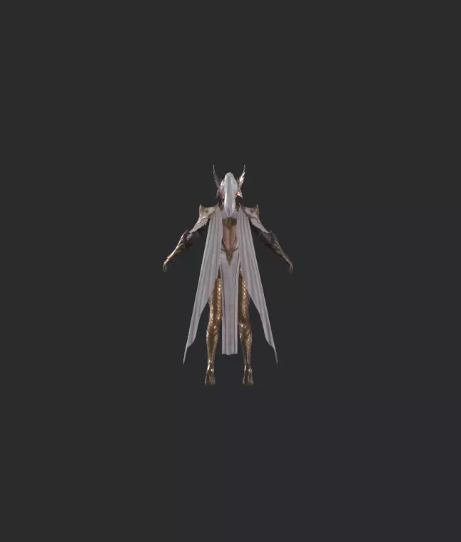 female warrior Low-poly 3D model_13