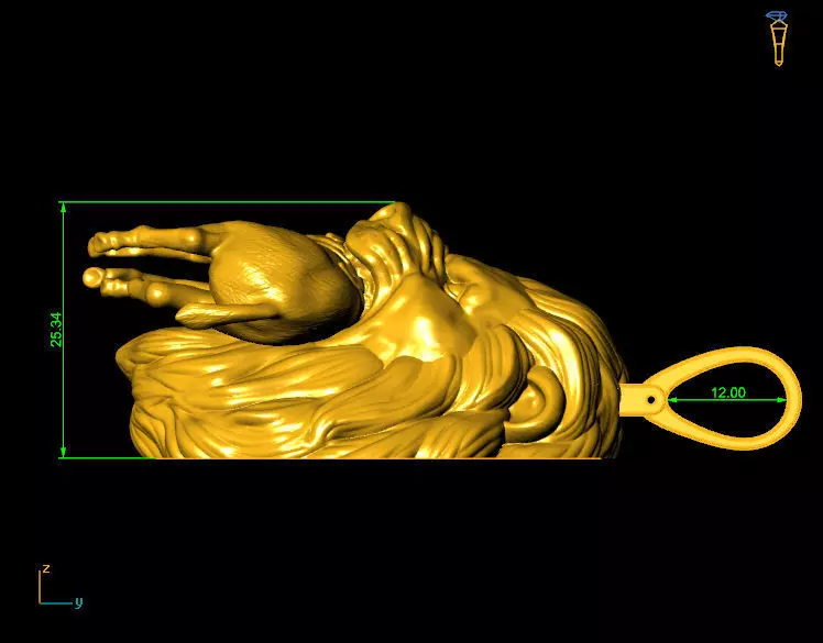 Lion Head with prey Pendant 2 3D print model_3
