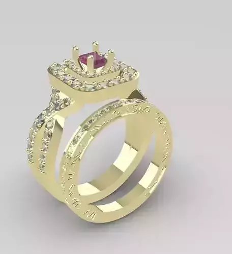 Princes cut Twin ring 