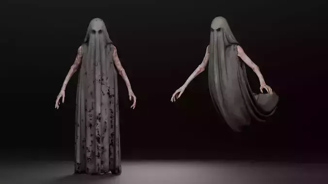 Flying Ghost Dementor Low-poly 3D model
