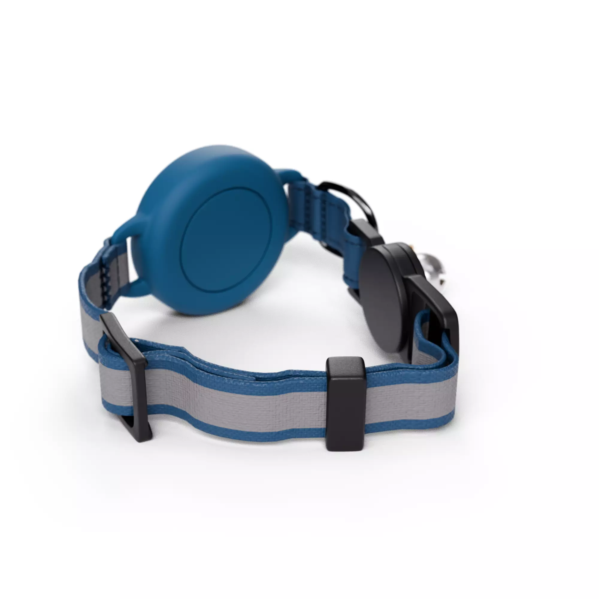 Cat Collar with Cute Face Design - Dark Blue 3D model_3