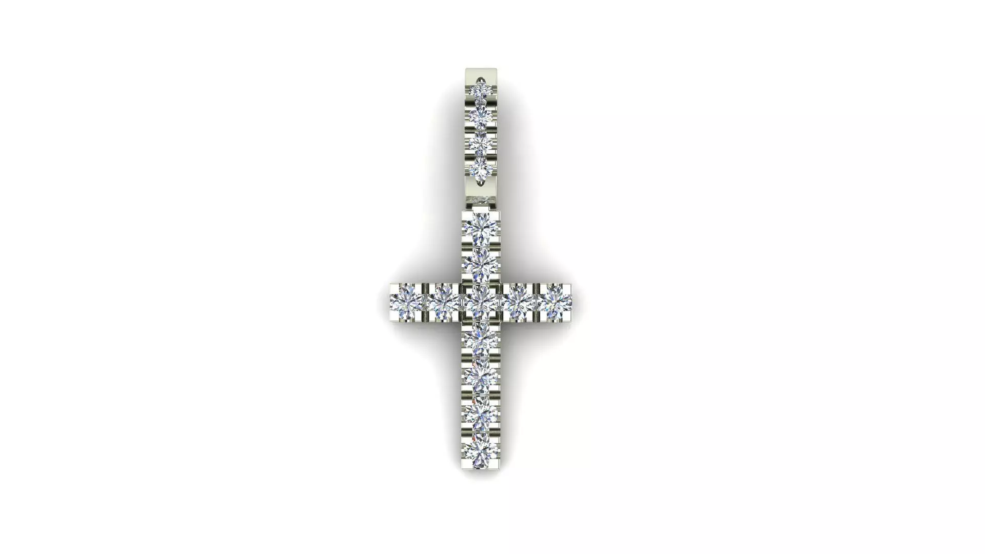 Diamond Cross Pendant 3D print model_2