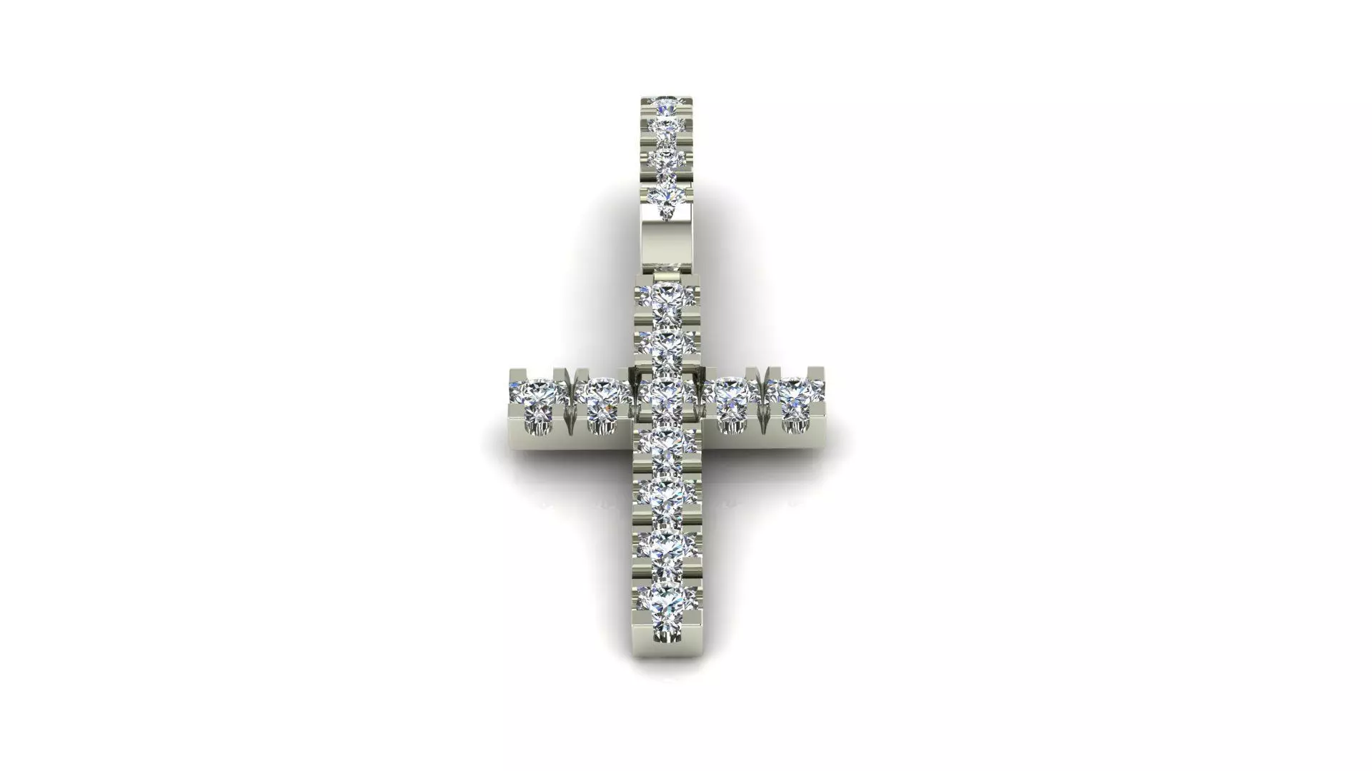 Diamond Cross Pendant 3D print model_1
