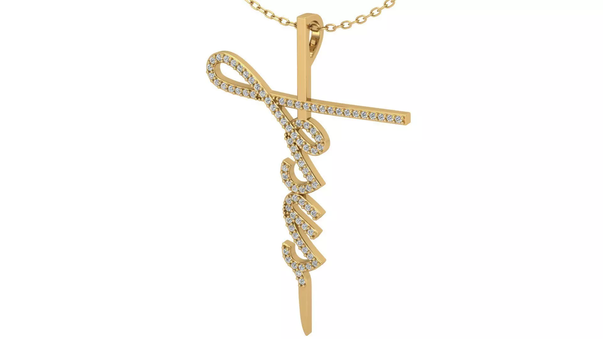 Jesus Cross Pendant 3D print model_0