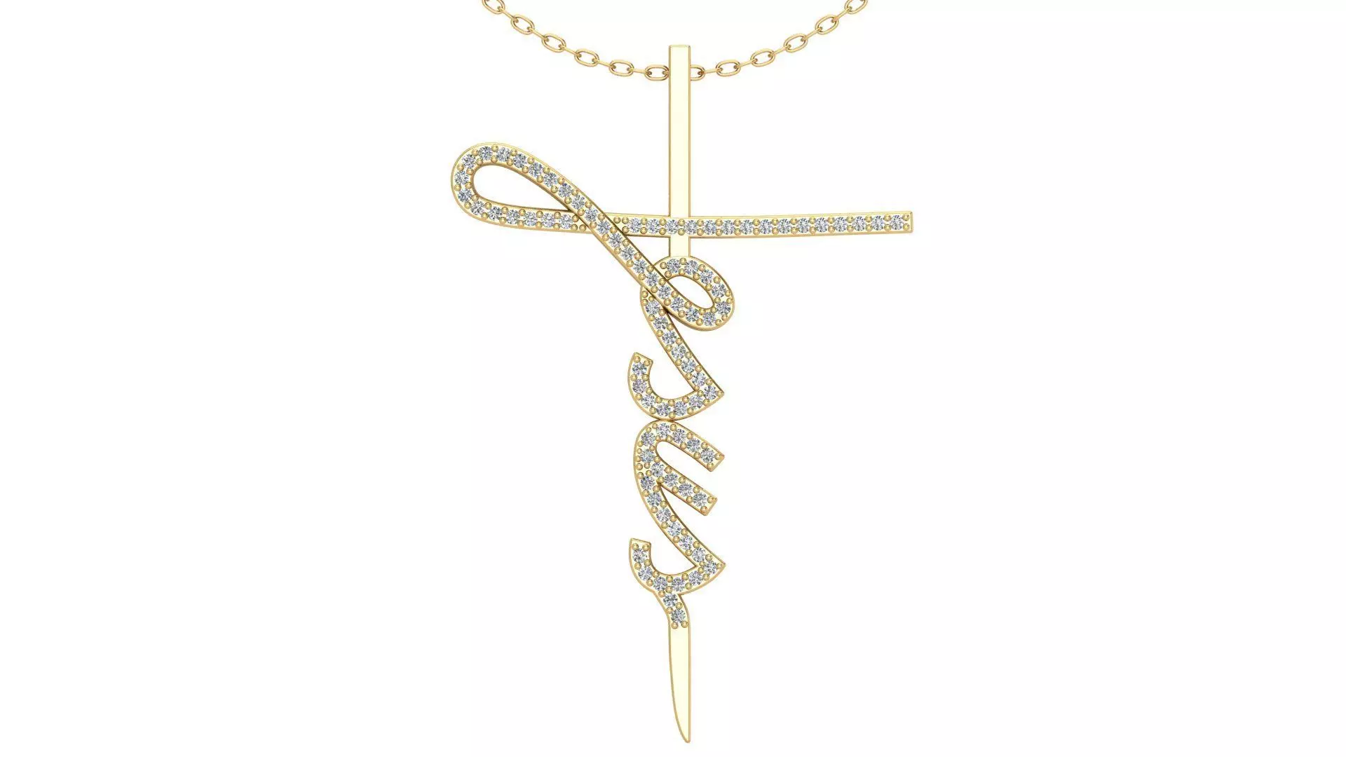 Jesus Cross Pendant 3D print model_1