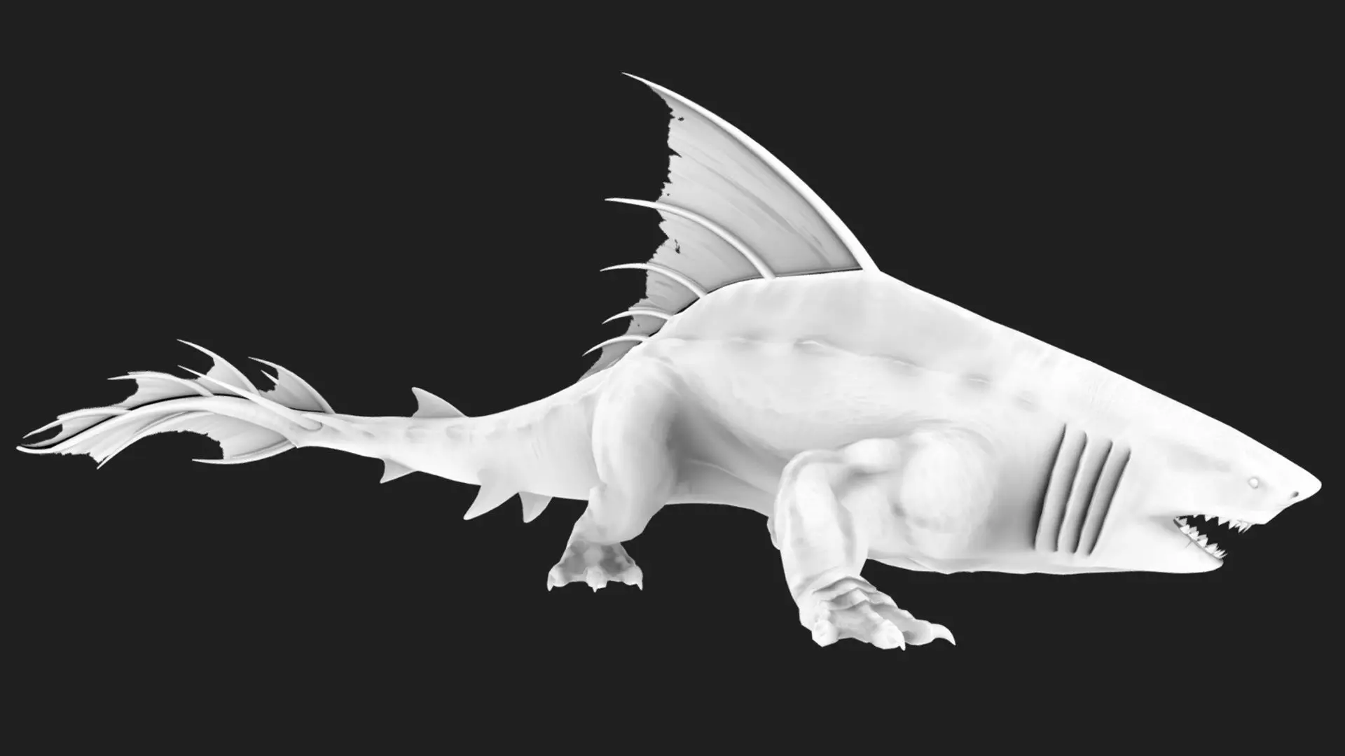 Dragon shark 3D model_12