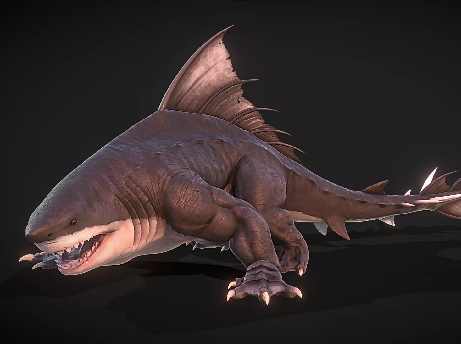 Dragon shark 3D model_0