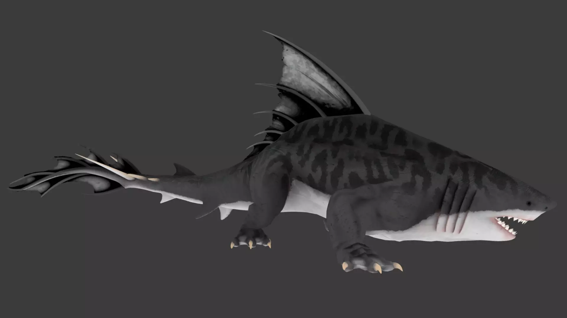 Dragon shark 3D model_10