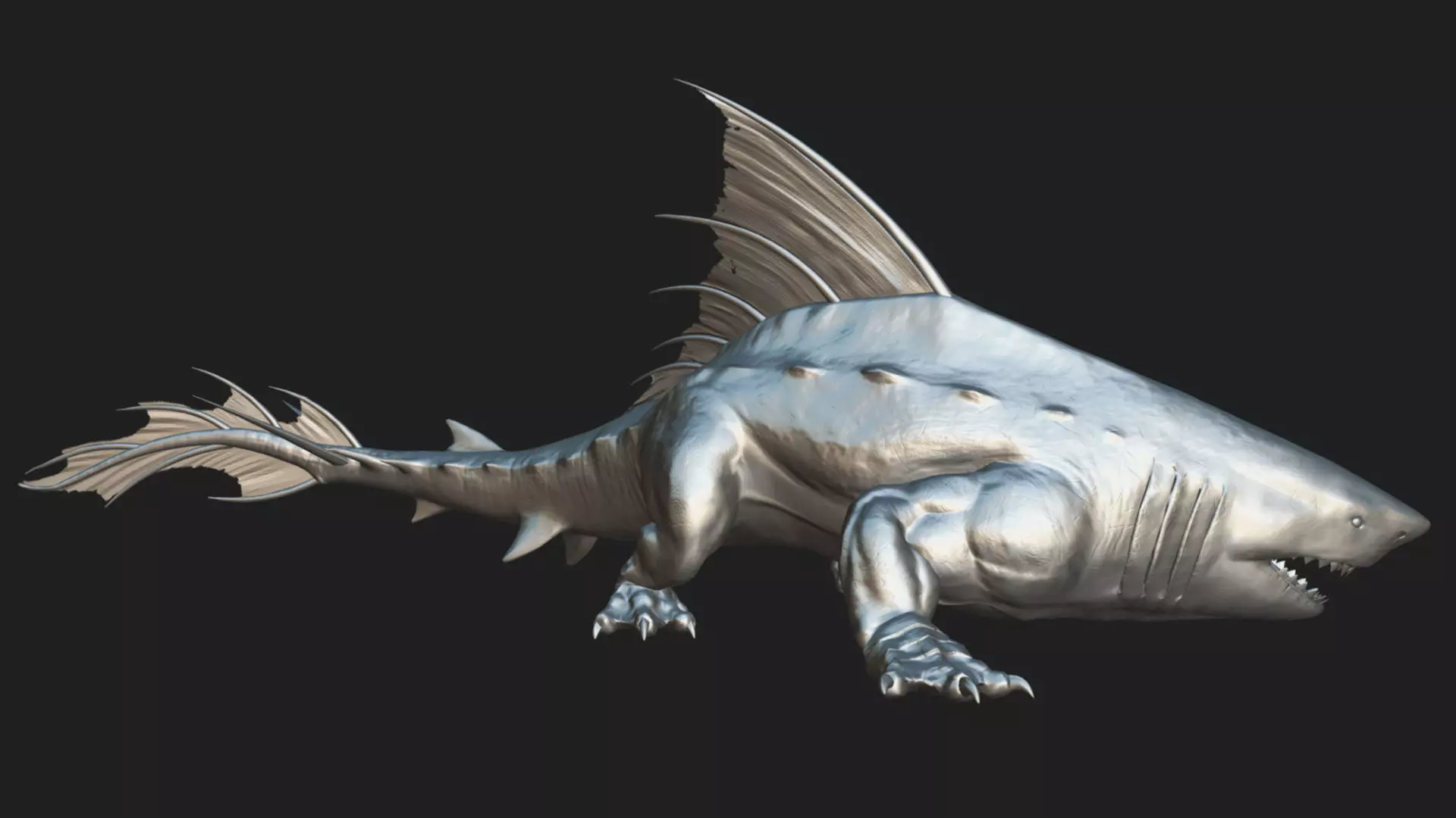 Dragon shark 3D model_11