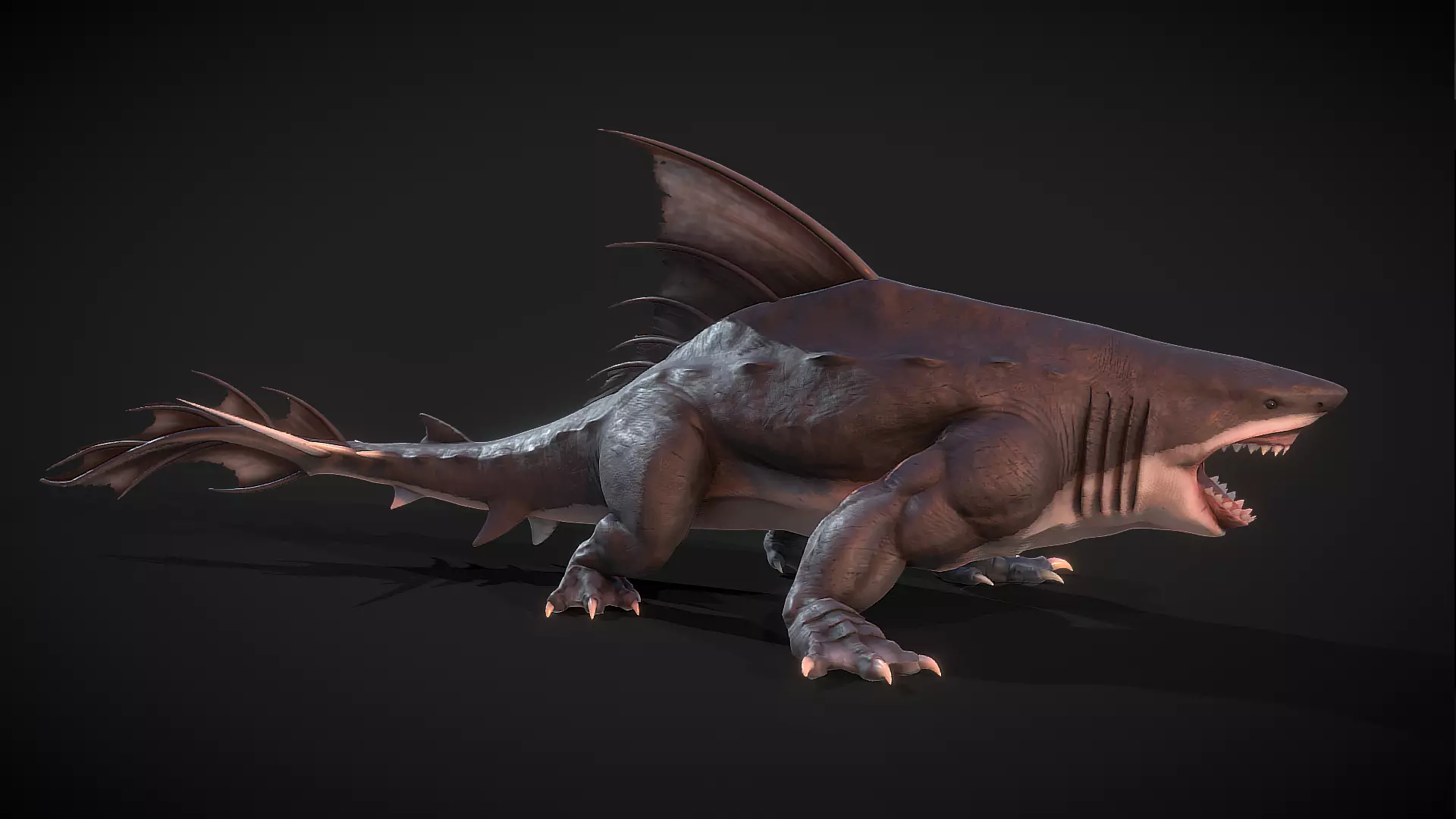 Dragon shark 3D model_4