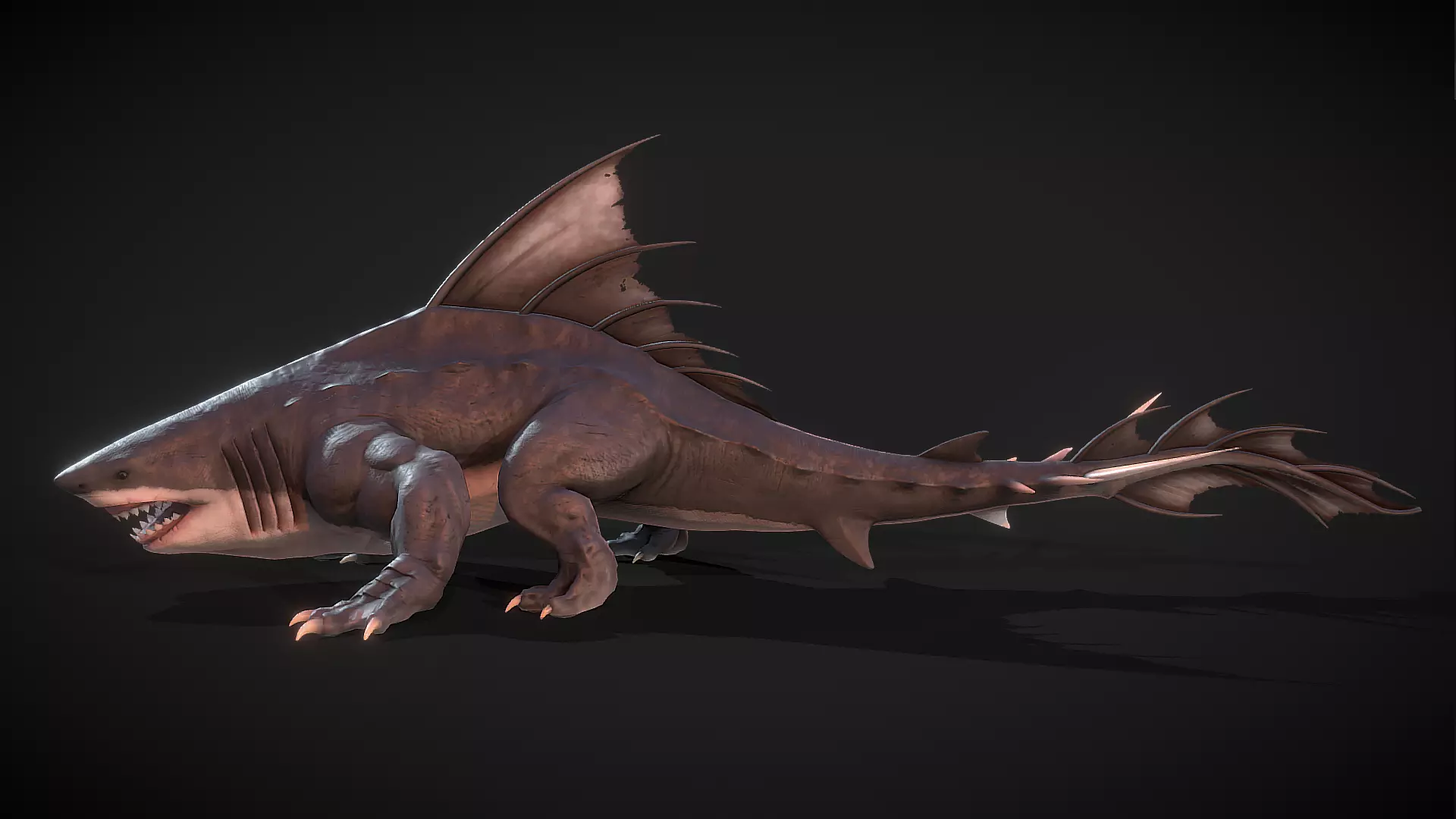 Dragon shark 3D model_3