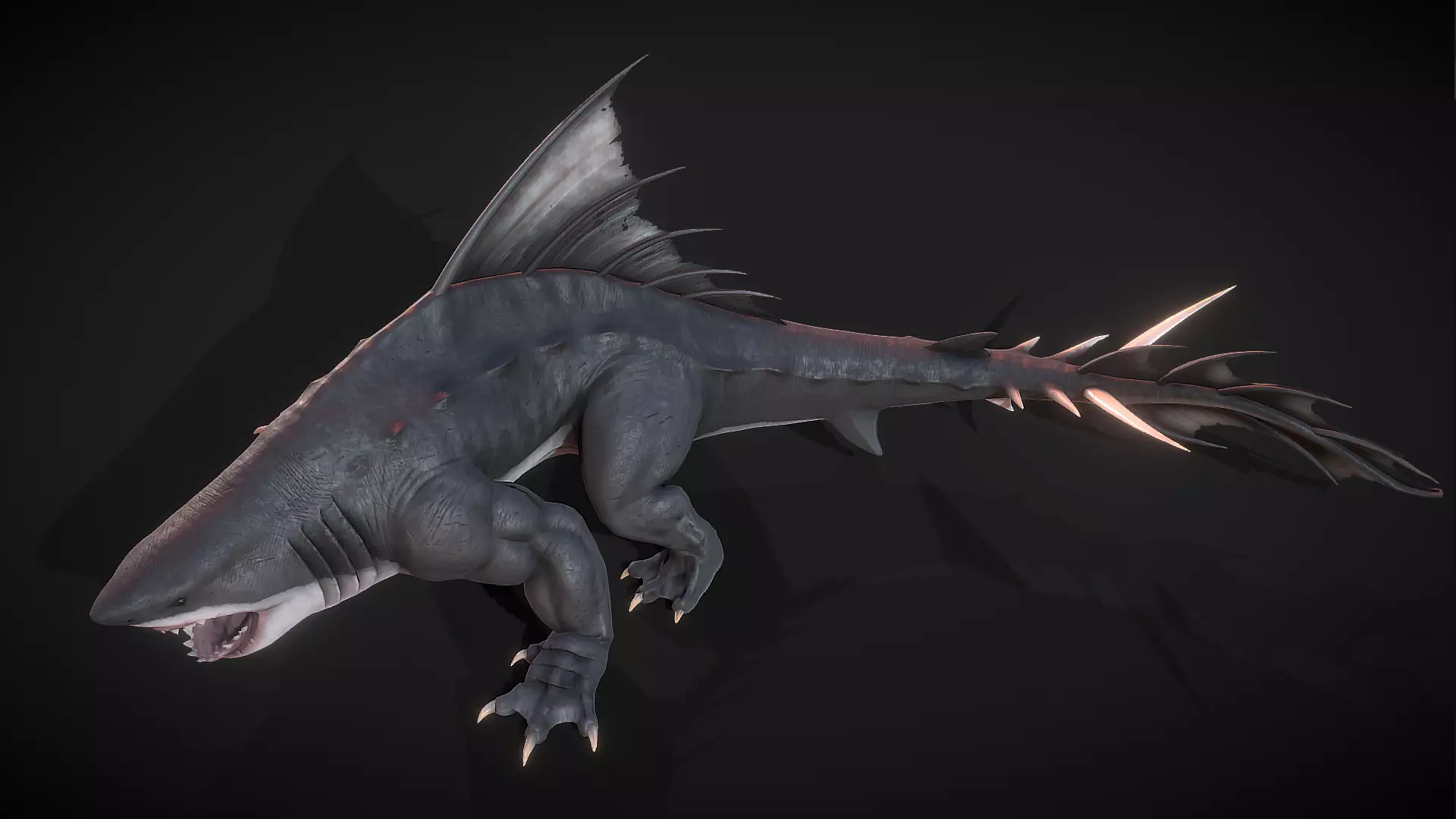 Dragon shark 3D model_7