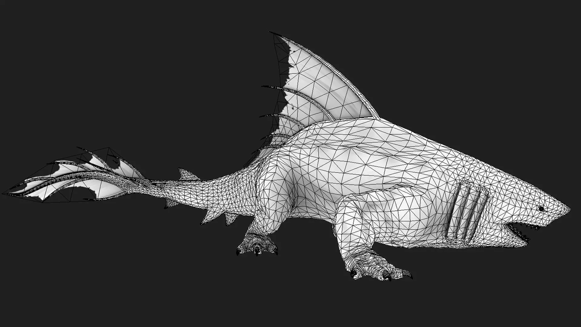 Dragon shark 3D model_14