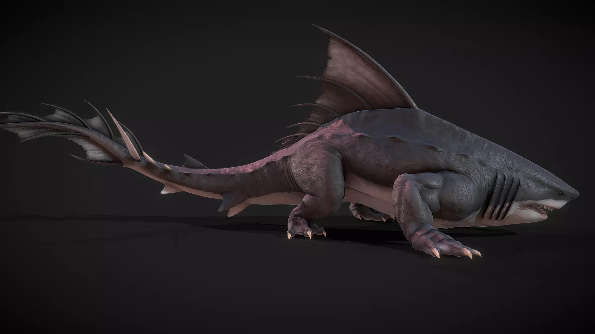 Dragon shark 3D model_2