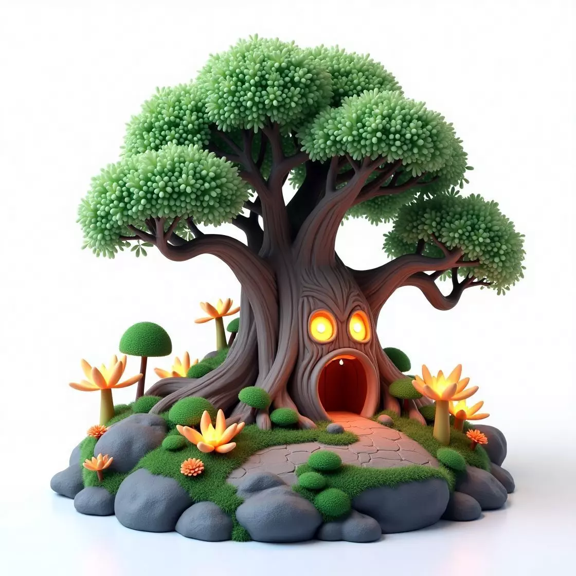 Magical Enchanted Treehouse 3D Masterpiece Low-poly 3D model_0