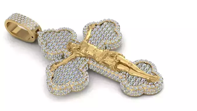 Diamond-Set Crucifix Pendant