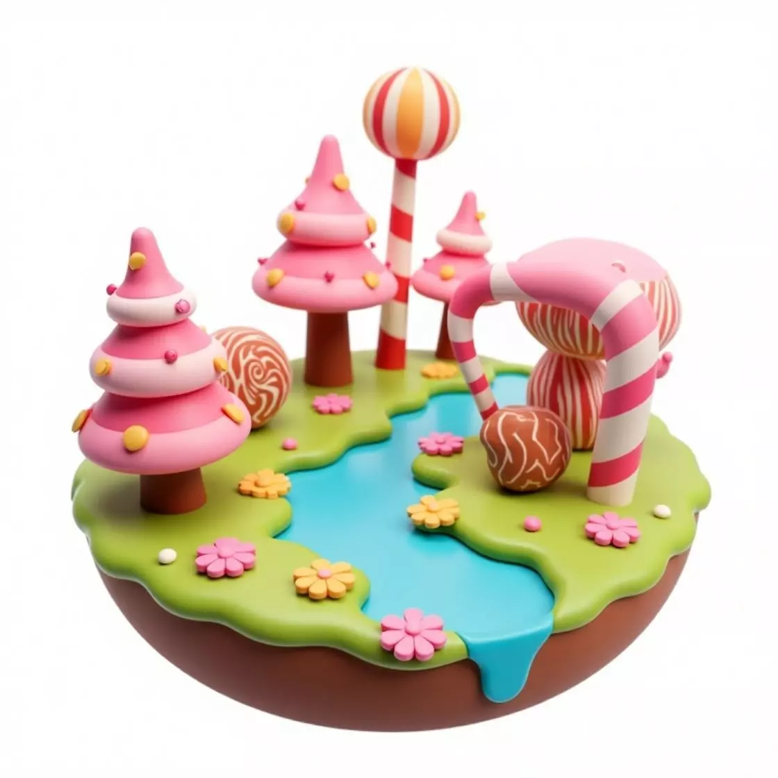 CandyLand Fantasy 3D Wonderland Low-poly 3D model_0