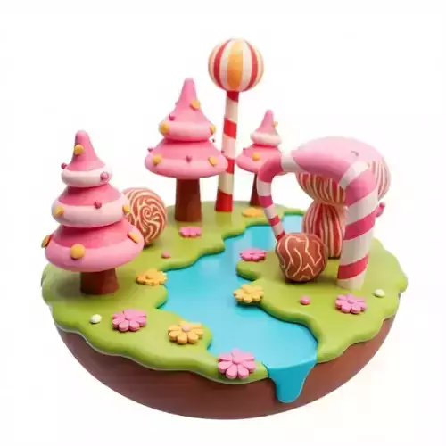 CandyLand Fantasy 3D Wonderland Low-poly 3D model CandyLand Fantasy 3D Wonderland Low-poly 3D model