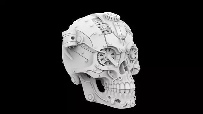 Steampunk Mechanical Skull 3D Print Model