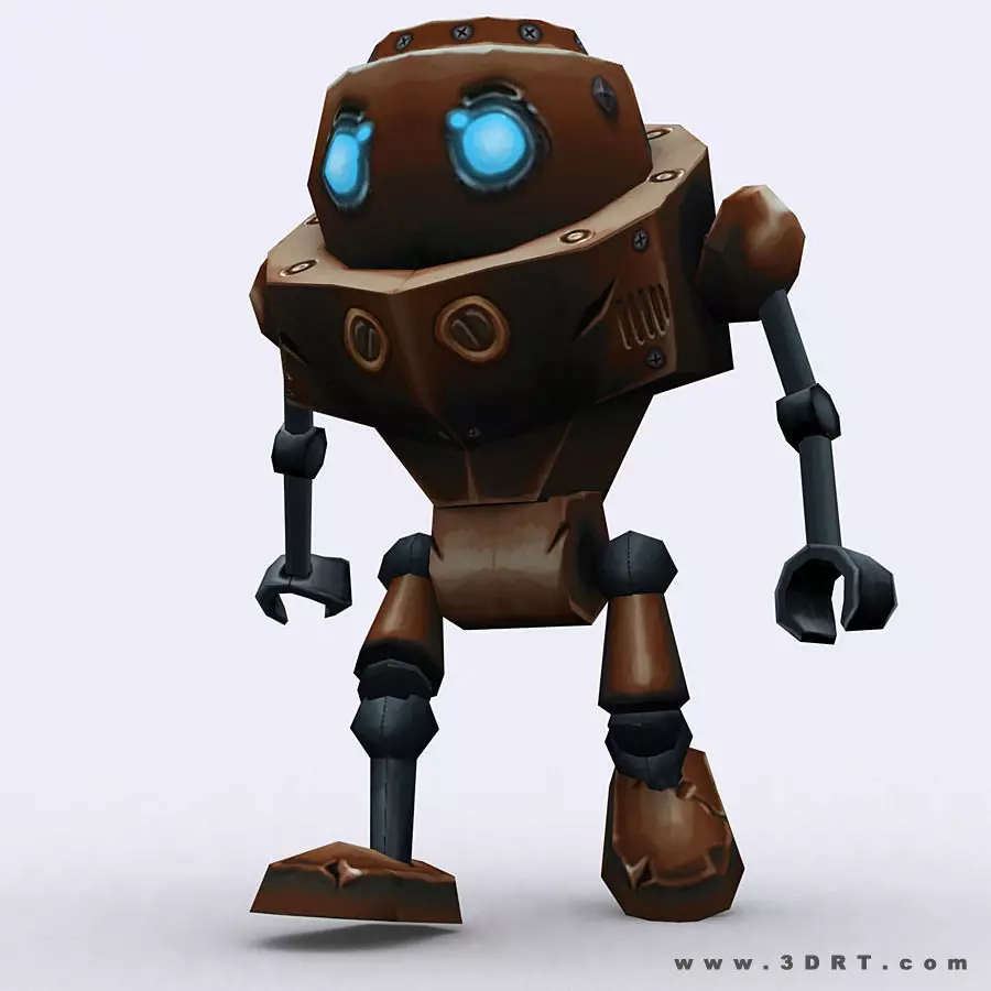 3DRT-Chibii-robot-02 robot with eyes Low-poly 3D model_0