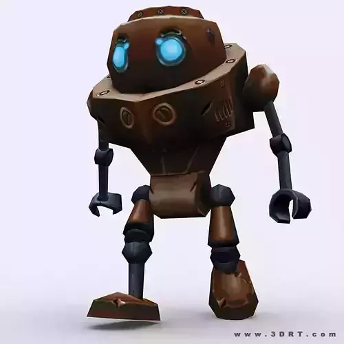 3DRT-Chibii-robot-02 robot with eyes Low-poly 3D model