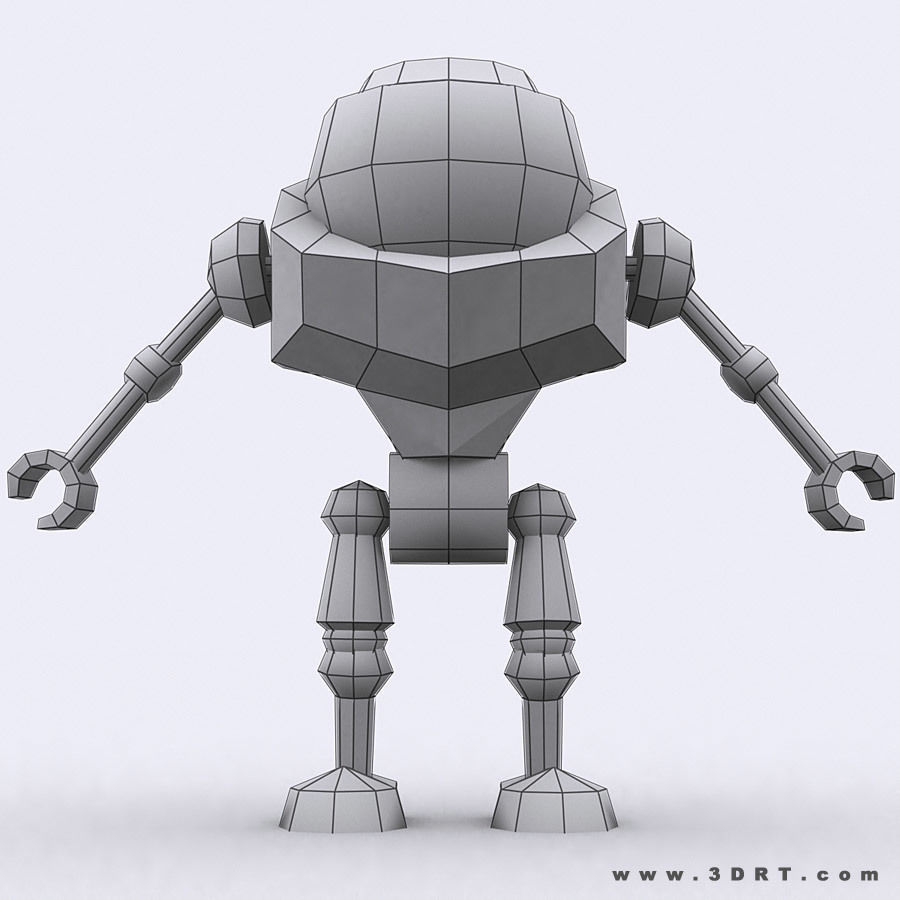 3DRT-Chibii-robot-02 robot with eyes Low-poly 3D model_4