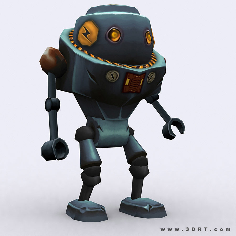 3DRT-Chibii-robot-02 robot with eyes Low-poly 3D model_3