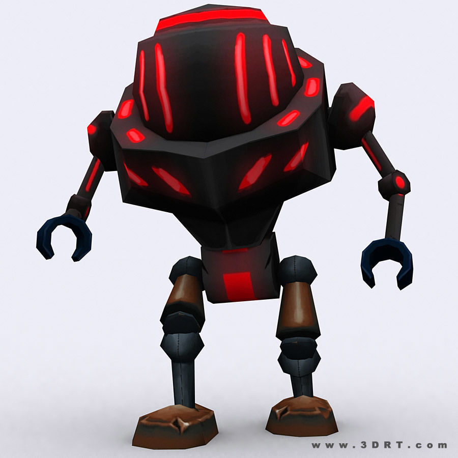 3DRT-Chibii-robot-02 robot with eyes Low-poly 3D model_7