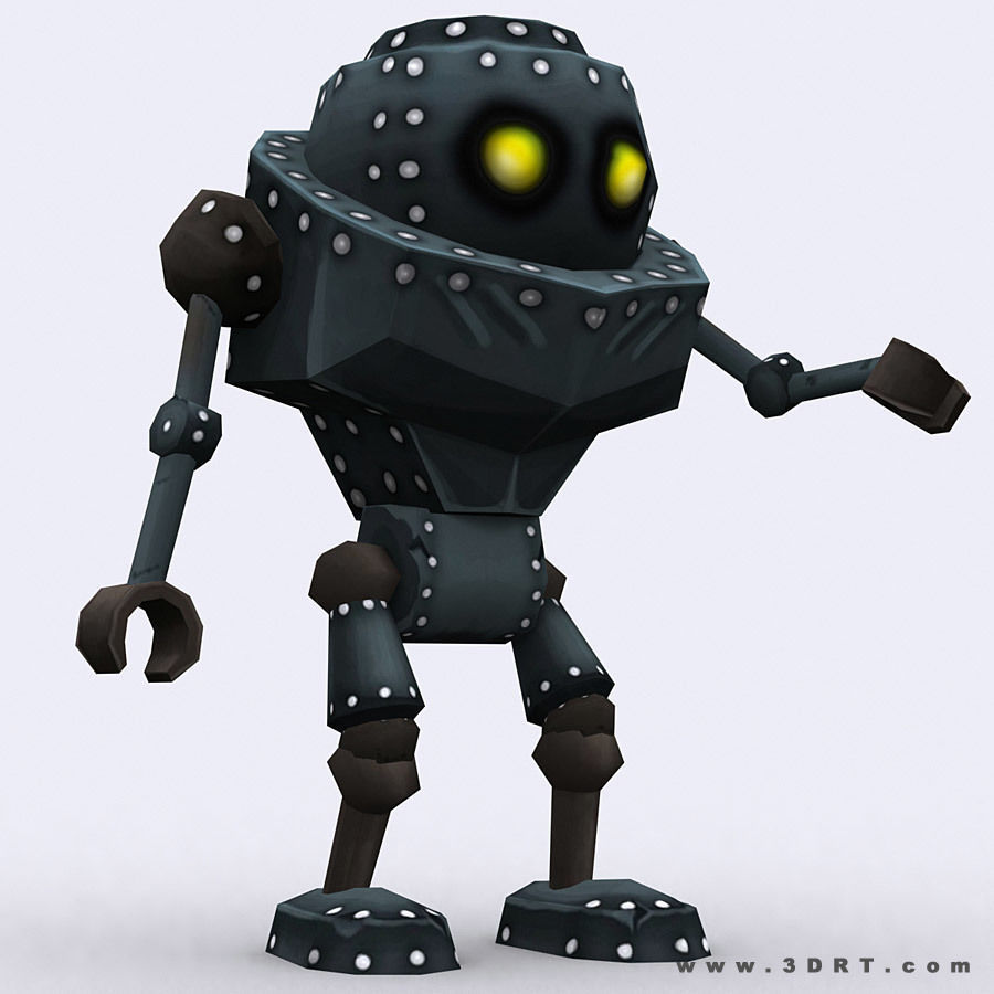 3DRT-Chibii-robot-02 robot with eyes Low-poly 3D model_6