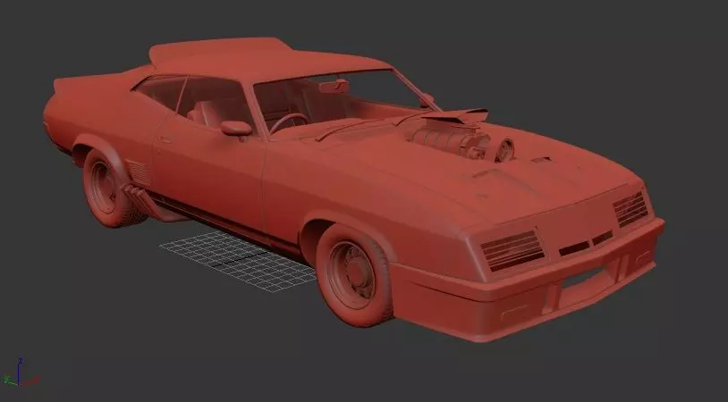 F Falcon AU Mk3 XB GT Coupe Interceptor Mad Max 1979 3D print model_0