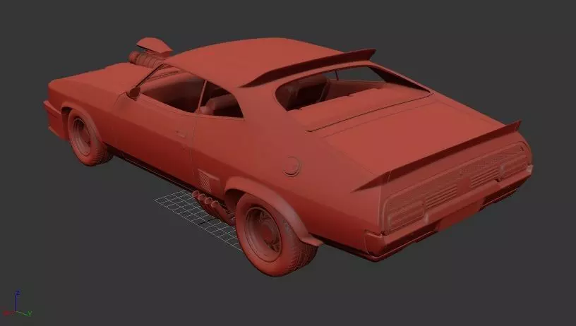 F Falcon AU Mk3 XB GT Coupe Interceptor Mad Max 1979 3D print model_2