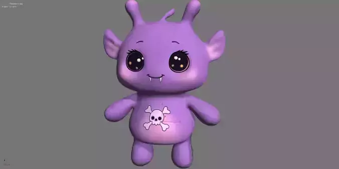 Cute Halloween Monster toy for children Low-Poly PBR Game-Ready