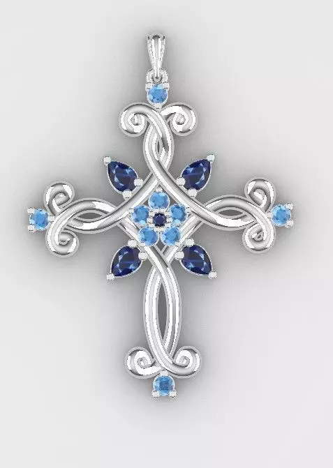 CROSS PENDANT 3D print model_0