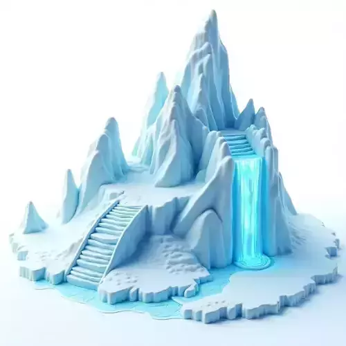 Frozen Mystical Island Peak 3D Haven