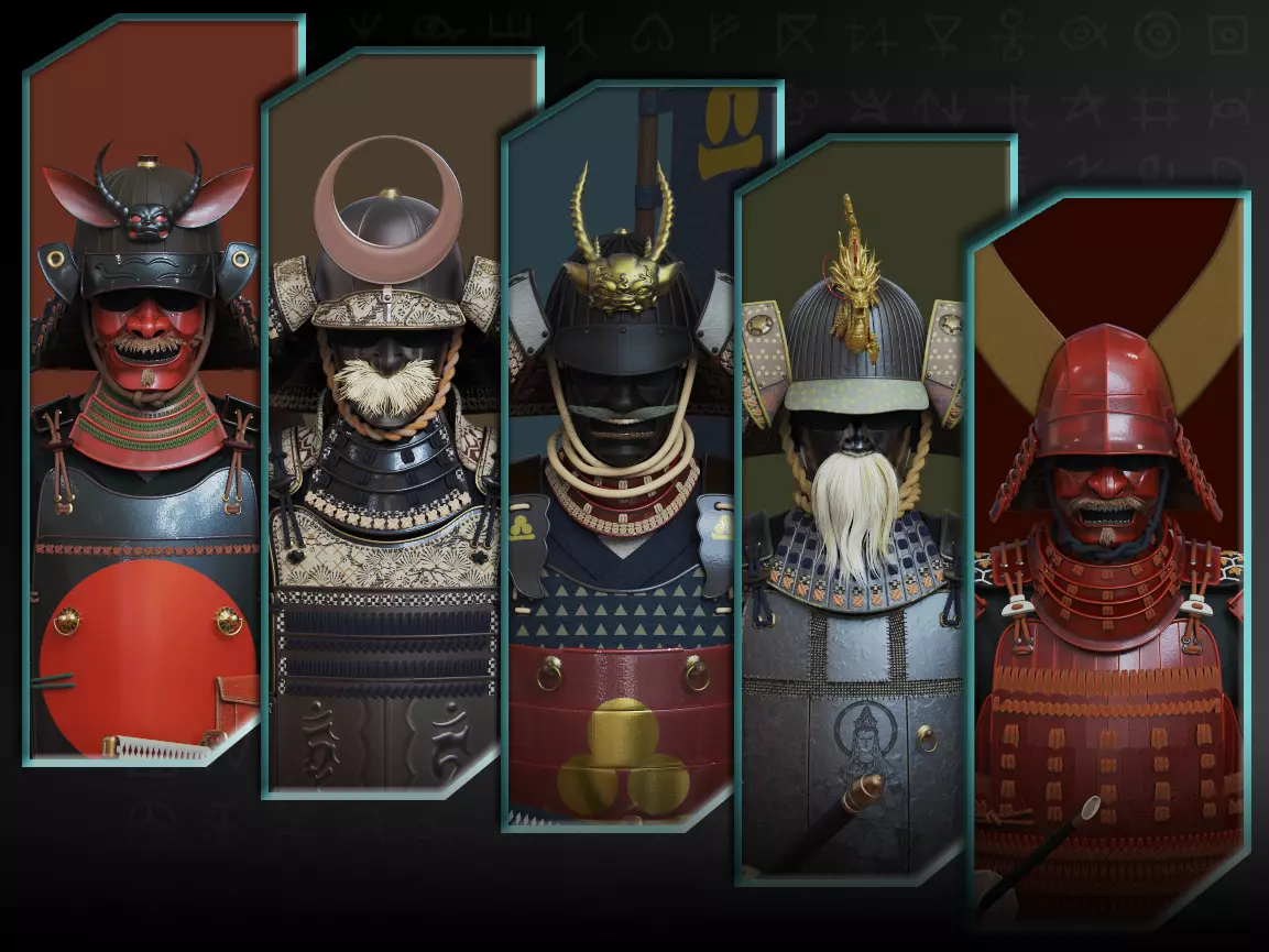 10-ancient japanese armor 3D model