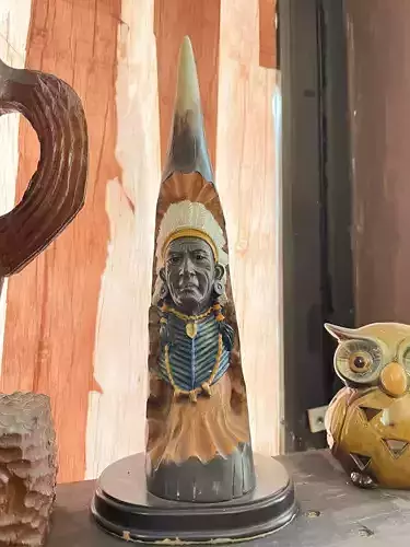 Native American Chief Bust 3D Model  Tribal Figurine Sculpture