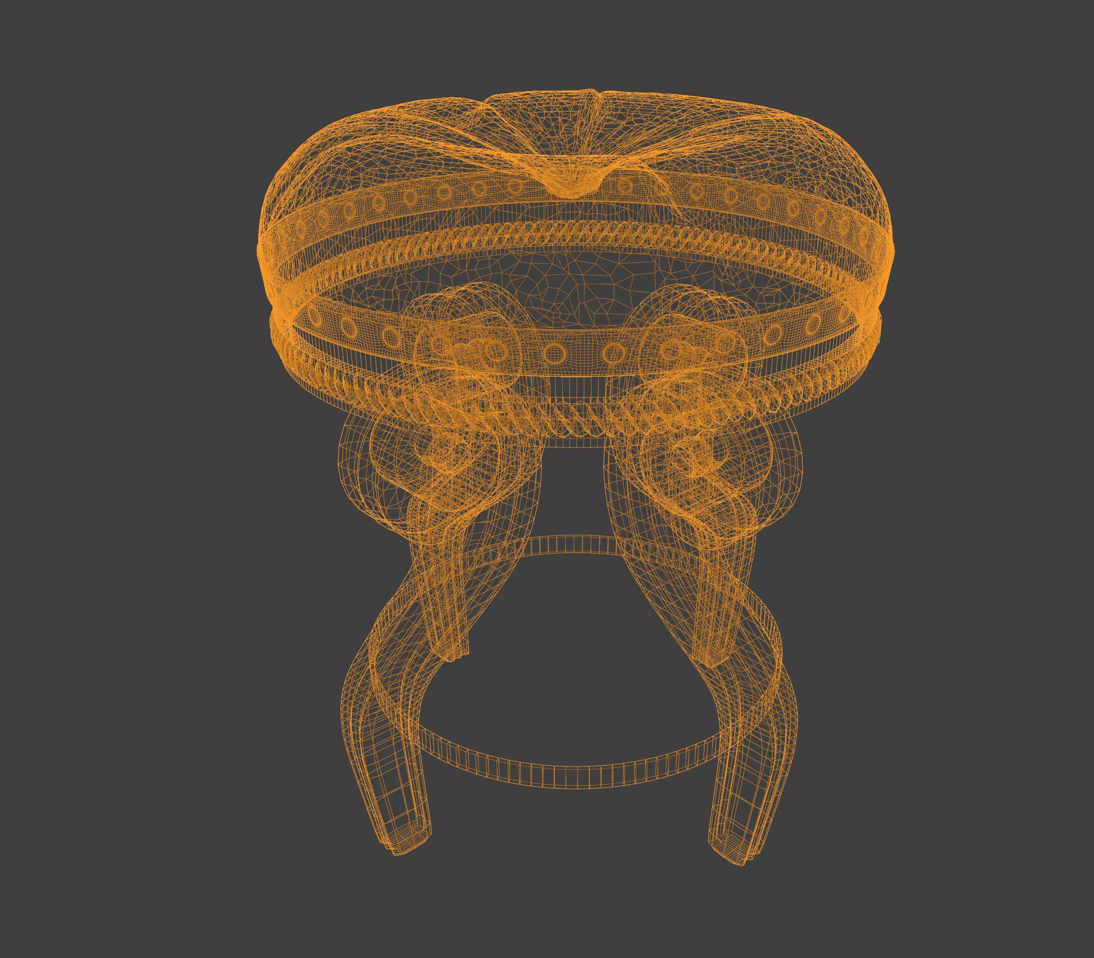 High detailed stool 3D model_3