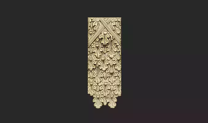 Oak leave deco seed floral tree wood carving corbel 3D print model