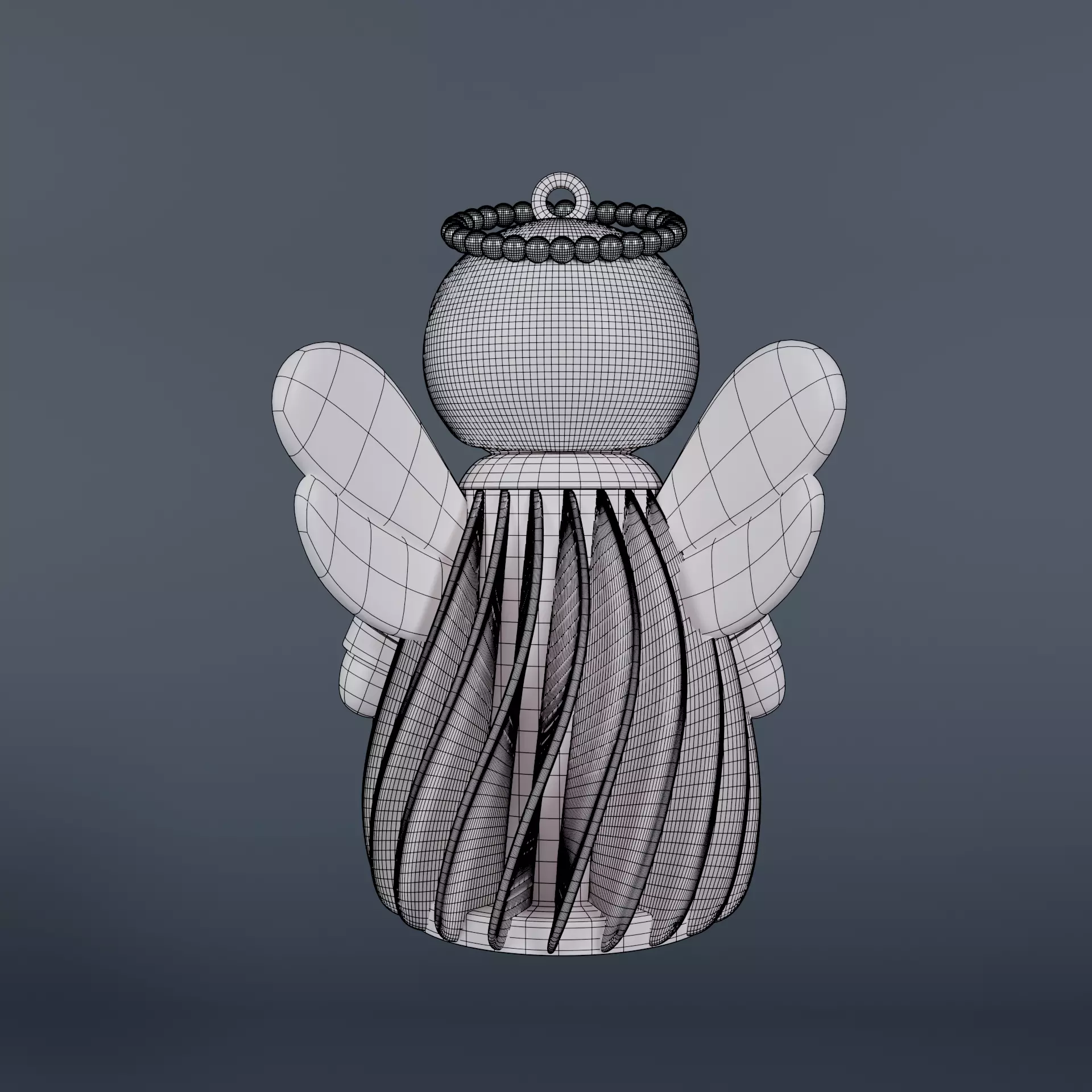 Angel Christmas tree decoration glowing 3D print model_9