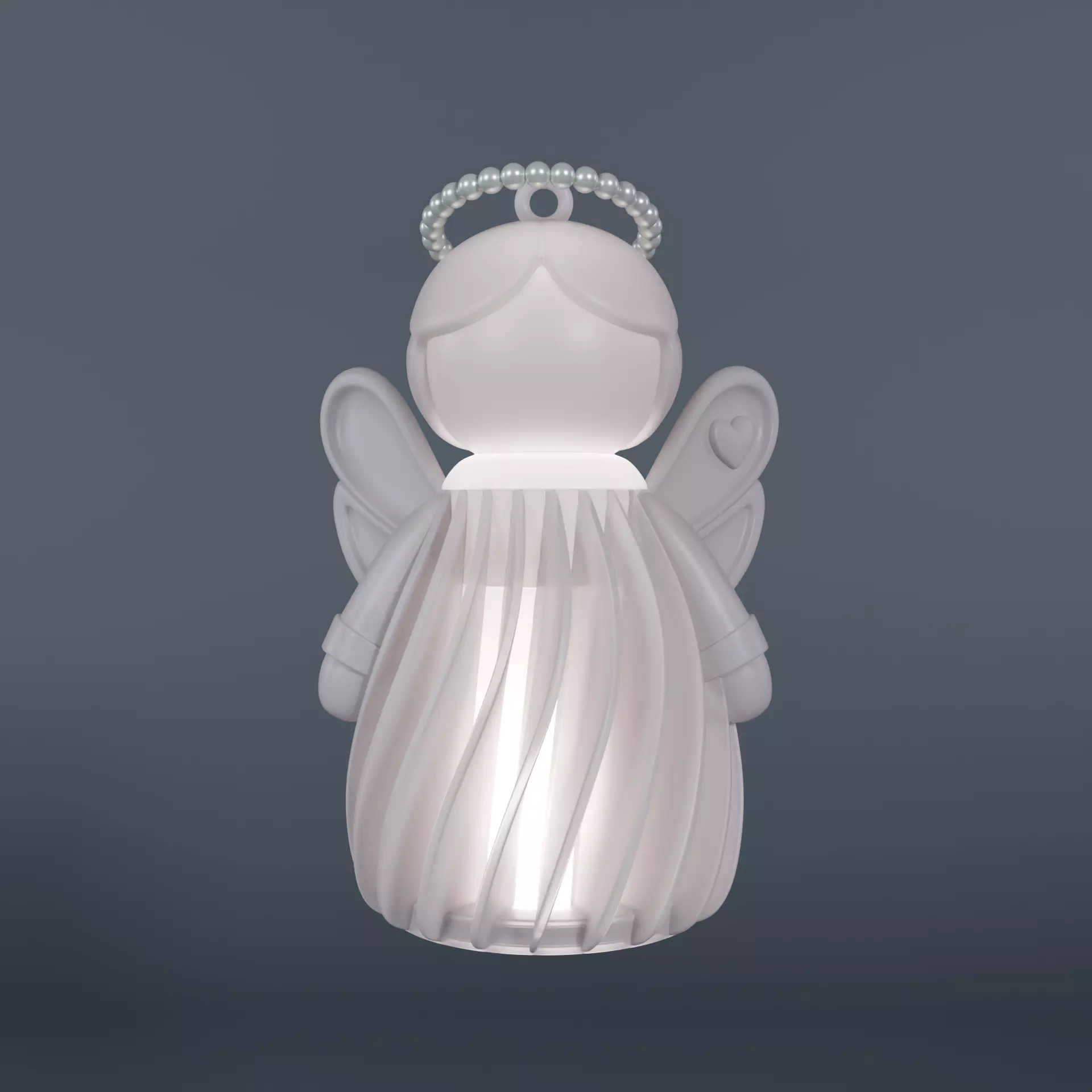 Angel Christmas tree decoration glowing 3D print model_0