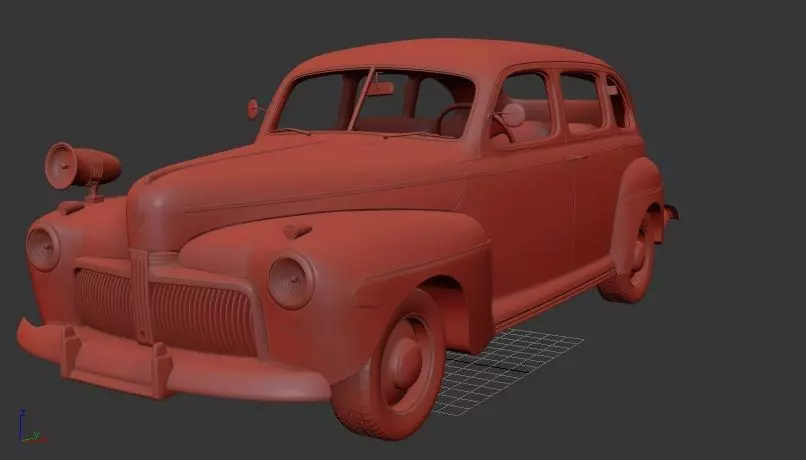 F V8 Super Deluxe 21A Tudor Sedan Army Staff Car 1942 3D print model_1